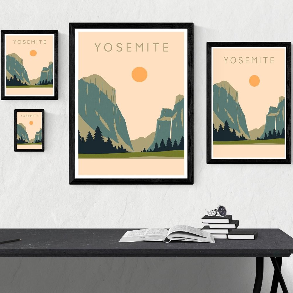 Yosemite National Park (Valley) Poster Art Print | 8x10 | 12x18 | 18x24